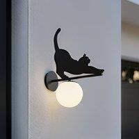 Lindby Katti outdoor wall light, metal, black, IP44, cat
