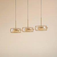 Lucande Martis LED pendant light, amber, 3-bulb, dimmable
