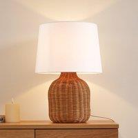 Lindby Lirenda table lamp, height 52 cm, rattan, natural/white