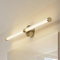 Lucande Melisa LED wall light, gold, 90 cm, CCT, IP44