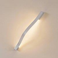 Lindby LED wall light Alvon, silver, height 50 cm, metal