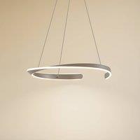 Lucande Eloura LED pendant light, silver, 58cm, metal, CCT