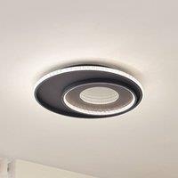 Lindby LED ceiling lamp Inessa, 51 cm, black, CCT, dimmable