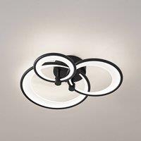 Lindby LED ceiling lamp Sorma, black, CCT, dimmable