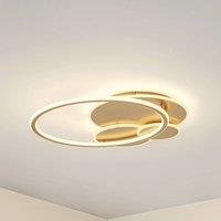 Lucande LED ceiling light Circulo, gold, 60 cm CCT, dimmable