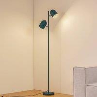 Lindby Isara floor lamp, green, 165 cm, 2-bulb, metal, E27
