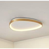 Lucande LED ceiling light Asken, 61 cm, gold, CCT, dimmable