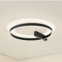 Lucande LED Wall lamp, black, frosted, CCT
