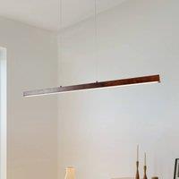 Lucande LED hanging light Nihalo, walnut, 122 cm, dimmable, CCT