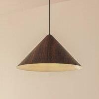 Lindby Clarine pendant light, walnut, 50 cm, metal