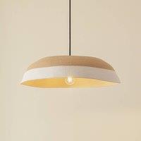 Lindby Caliva pendant light, 60 cm, beige/white, hemp rope
