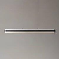 Lucande Tarnin LED pendant light, black/nickel, 98 cm