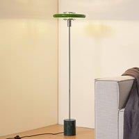 Lindby Branford floor lamp, retro, green, metal/marble