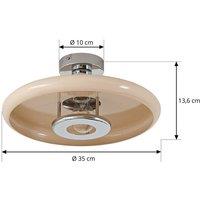 Lindby Branford ceiling light, retro, 35 cm, beige, metal