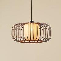 Lindby Davella pendant light, 50 cm, bamboo, textile