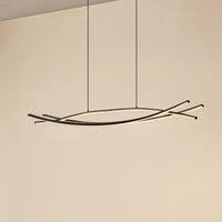 Lucande Sayori LED pendant light, 98 cm, black, dimmable