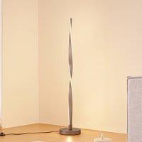 Lindby LED floor lamp Jaren, black/brown, 114 cm, CCT