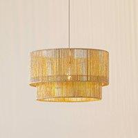 Lindby Anuva pendant light, 45 cm, beige, paper, E27