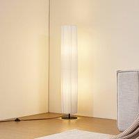 Lindby Virelle floor lamp, white, textile, height 117 cm, E27