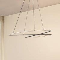 Lucande Gavril LED pendant light, 100 cm, black, dimmable