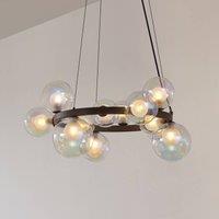 Lucande LED Pendant lamp, rainbow glass, CCT