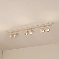 Lindby Kardis downlights, beige, 6-bulb, metal, GU10
