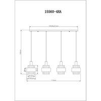 Globo Milley hanging light, length 110 cm, bronze-coloured, 4-bulb.