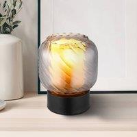Globo Table lamp Xia, height 17 cm, smoke grey, glass