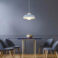 Globo Lowe hanging light, blue matt, 38 cm, metal