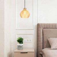 Globo Jessica hanging light, 22 cm, amber-coloured glass