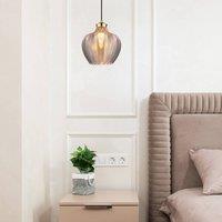 Globo Jessica hanging light, 25 cm, smoke grey, glass