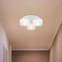 Globo LED ceiling lamp Belinda, 38 cm, white, 3-bulb, glass