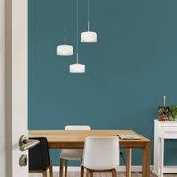 Globo LED pendant light Belinda, 40 cm, white, 3-bulb, glass