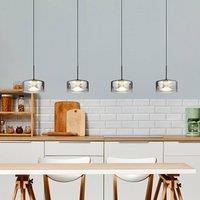 Globo Belinda LED pendant light, length 105 cm, smoke grey, 4-bulb.