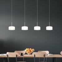 Globo Belinda LED pendant light, length 105 cm, white, 4-bulb, glass