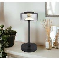 Globo LED table lamp Belinda, smoke grey, height 33 cm, metal