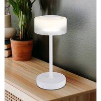 Globo LED table lamp Belinda, white, height 33 cm, metal