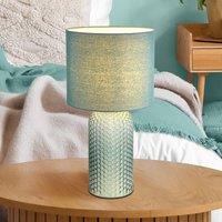 Globo Sofia table lamp, light green, height 50 cm, fabric/glass