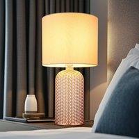 Globo Sofia table lamp, cream-coloured, height 50 cm, fabric/glass
