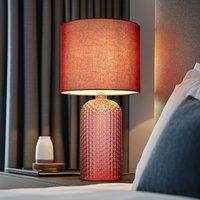 Globo Sofia table lamp, red, height 50 cm, fabric/glass