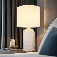 Globo Sofia table lamp, white, height 50 cm, fabric/glass