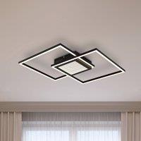 Globo Saunders LED ceiling lamp, length 43 cm, black, 3D effect