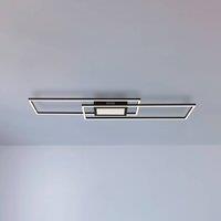 Globo Saunders LED ceiling lamp, length 96 cm, black, 3D effect