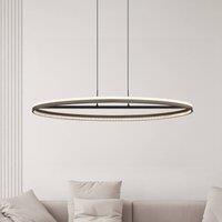 Globo Della LED hanging light, length 101 cm, dark grey, metal