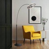 Globo Della LED floor lamp, height 190 cm, black/dark grey, metal