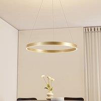 Lucande LED pendant light Yonam, 80 cm, 1-bulb, gold, CCT