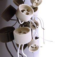 Deko-Light GU10 socket, ceramic, white, cable 15 cm, max. 35 W