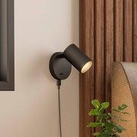 Deko-Light Wall spotlight CAN TILT, black, 10 cm, metal switch USB