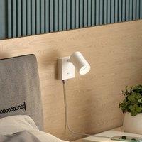 Deko-Light Wall spotlight CAN TILT, white, 10 x 10 cm, metal, switch, USB