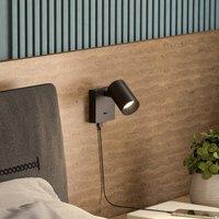 Deko-Light Wall spotlight CAN TILT, black, 10 x 10 cm, metal, switch USB